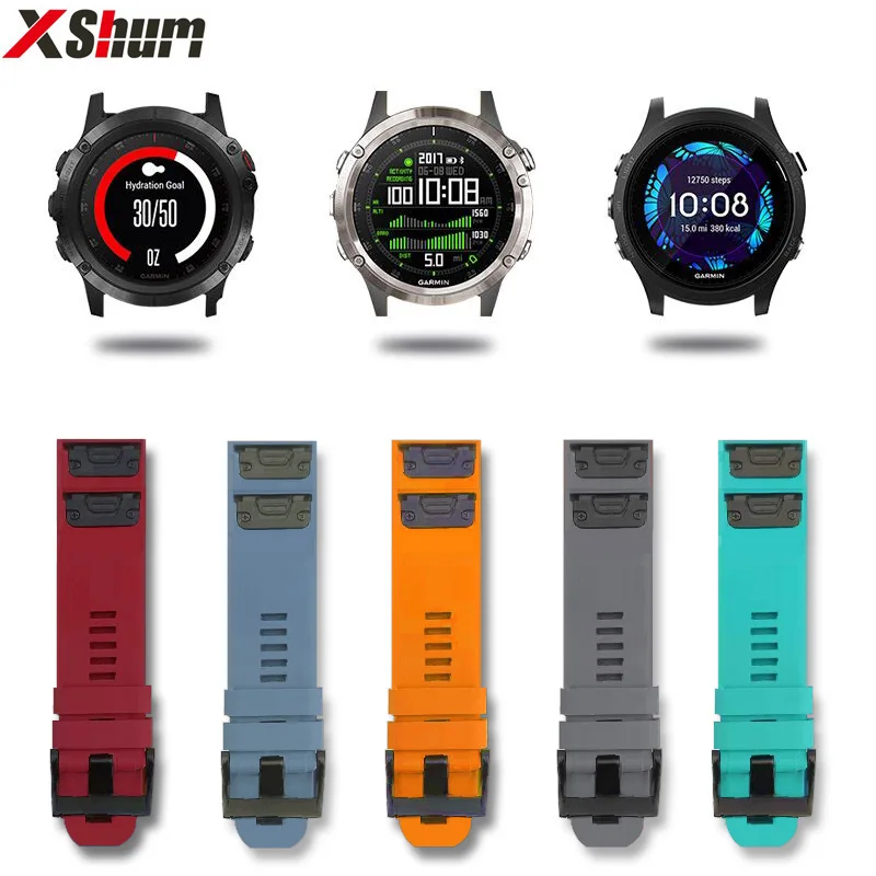 สายคล้องคอซิลิโคนสำหรับ Garmin Fenix 6 Pro 6S 6X 5X 5 5S 3 3HR วง Forerunner 935 945 quick Release สายนาฬิกาสมาร์ทสร้อยข้อมือ