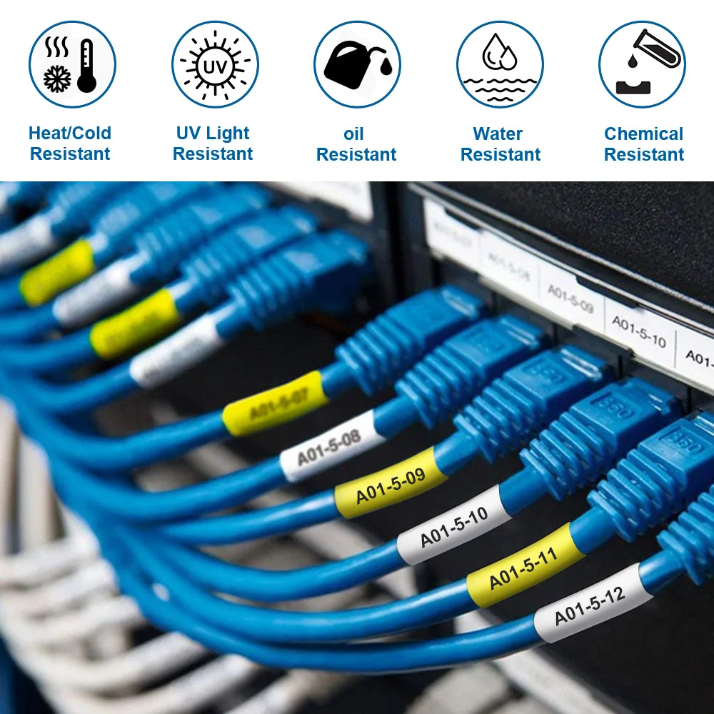 Fita de tubo termoencolhível para impressora P-Touch, compatível para Brother Hse-211, Hse-221, Hse-231, 241, 251, Hse 211, 221, 231, 631, 621, 1Pc