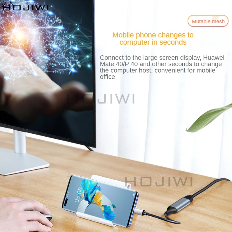 HOJIWI – adaptateur USB type-c 3.1 (USB-C) vers USB, convertisseur mâle-femelle compatible pour PC, ordinateur, affichage TV, téléphone AB12