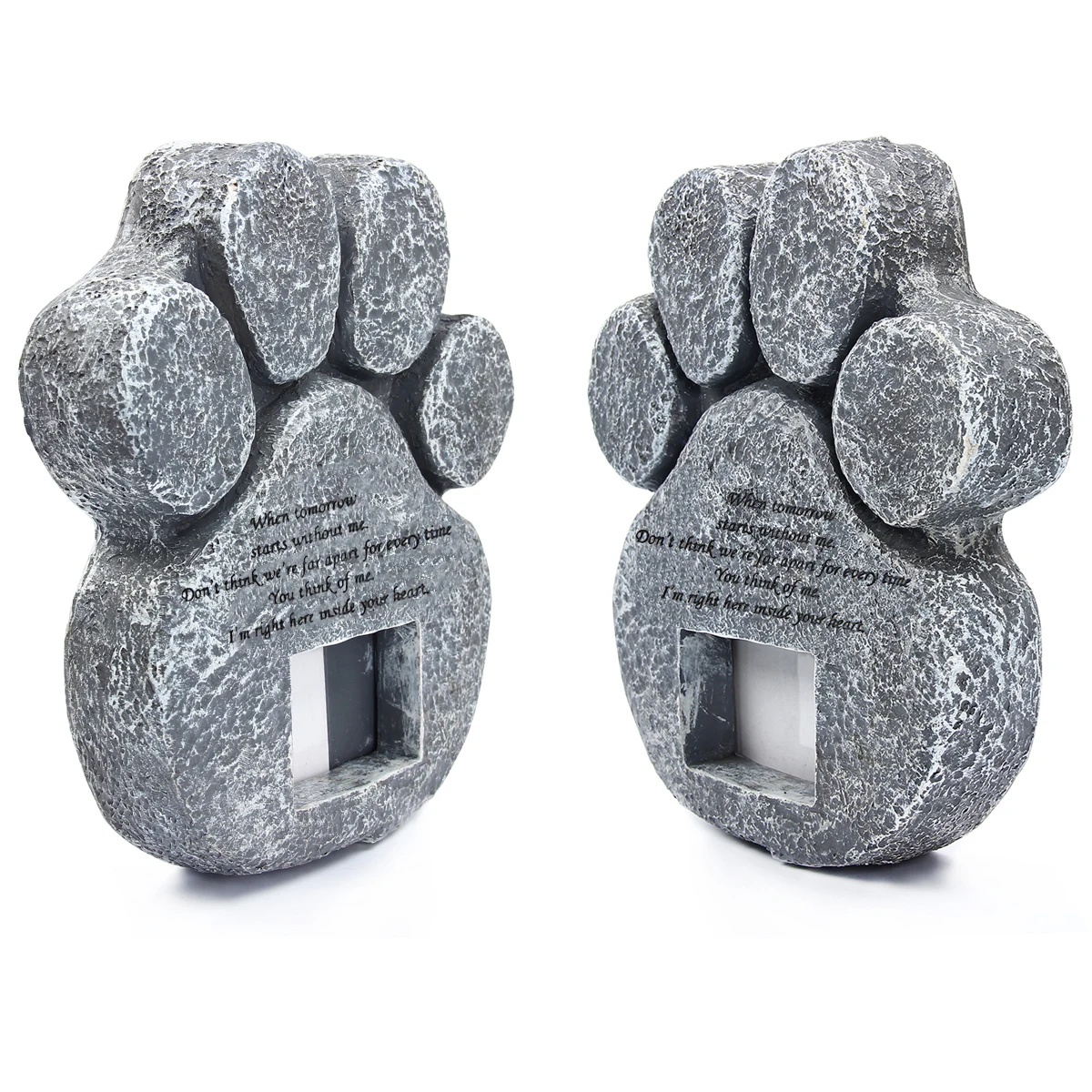 Pet Memorial Stone Paw Print Photo Frame Grave Pet Monument Tombstone For Dogs Cats Animal Funeral Tombstone