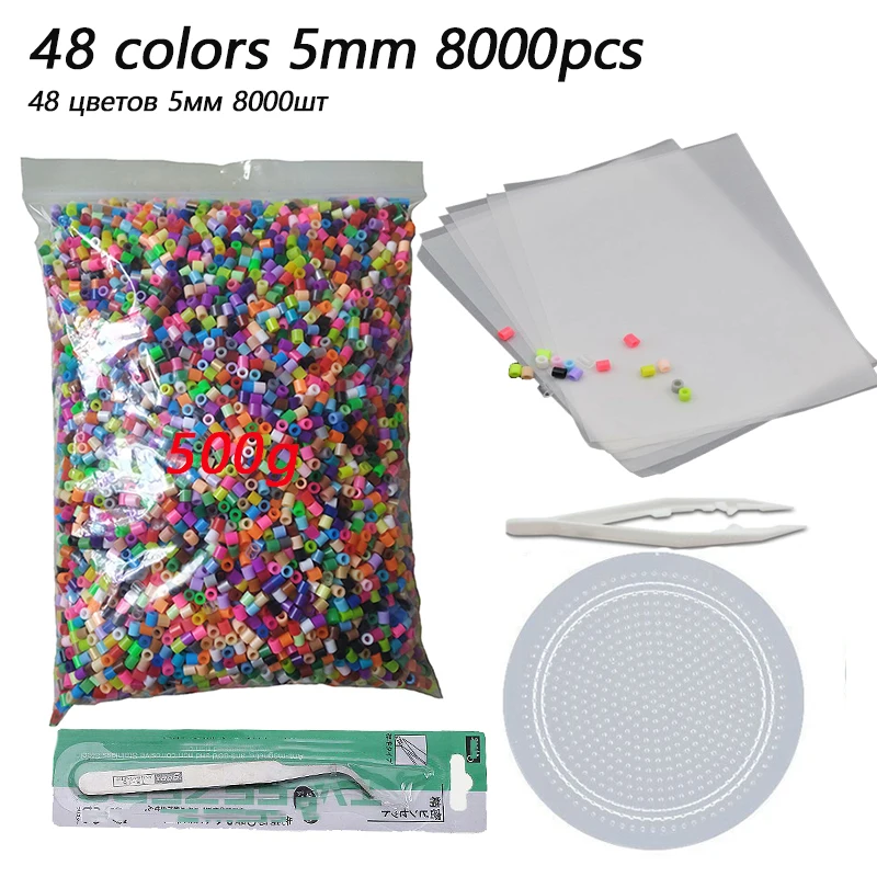 500g 8000 sztuk 5mm Hama koraliki (1 szablon + 3 IronPaper + 2 pincety) Mini Hama koraliki do łączenia Diy zabawki edukacyjne dla dzieci darmowa wysyłka