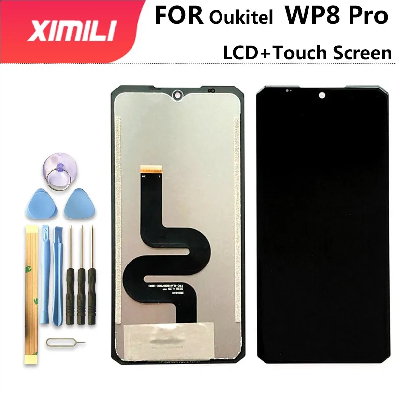 Kit de reparação de tela lcd touch screen para oukitel wp8 pro, 100% original, com ferramentas e adesivo, 6.49 polegadas