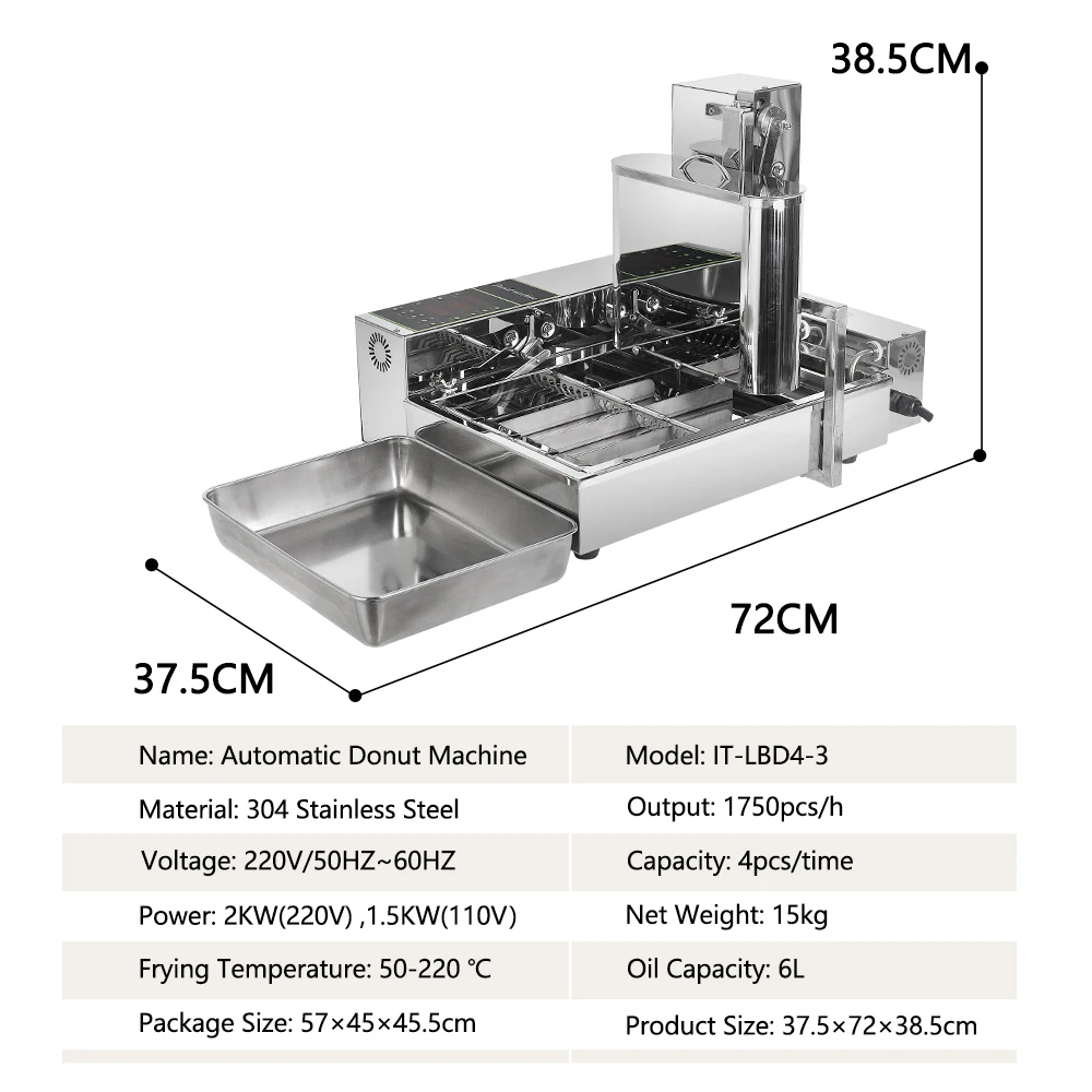 ITOP 自動ミニドーナツマシン 4 列電気フライミニドーナツ生産機 6L ドーナツメーカー