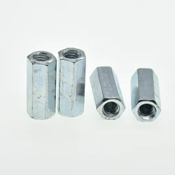 M5 M6 M8 M10 M12 M14 M16 M18 M20 Rod Coupling Hex Nut steel Galvanized Long Hex Nut Connection Thread Nut DIN 6334