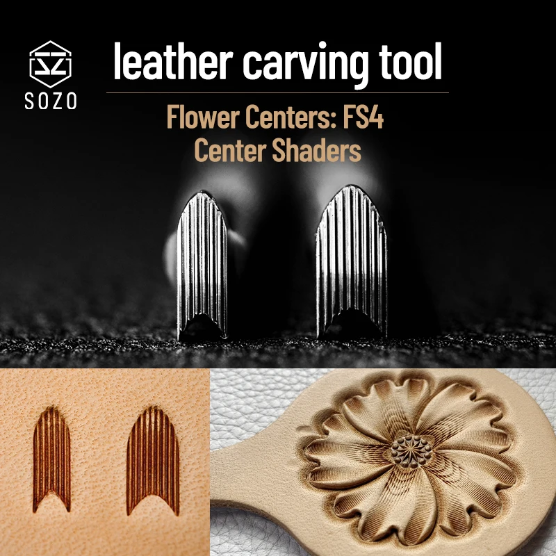 SOZO FS4 Lather Carving Tool Flower Center Shaders DIY Handmade Stamping-print Embossing Stamps 304 Stainless Steel