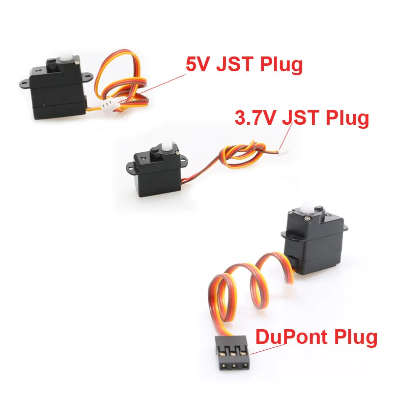 Engranaje de dirección Digital Micro Servo 2g con terminales 3P JST/enchufe DuPont JR para dron de ala fija RC, 1,25mm, 1,0mm, 2 uds.