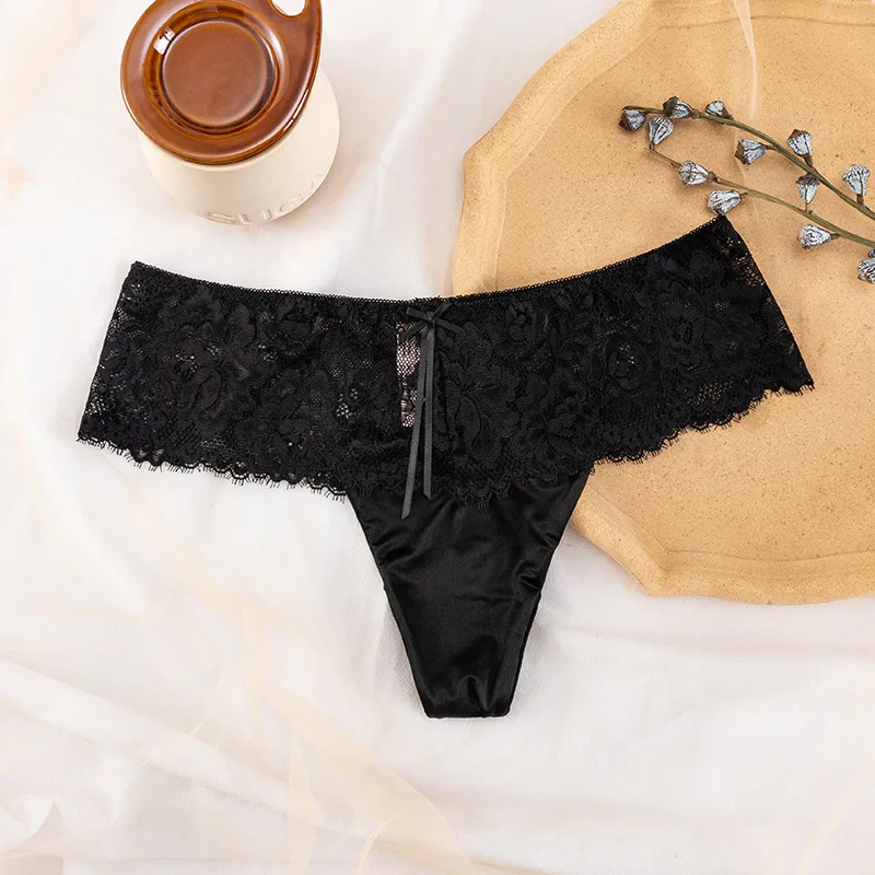 European Style Thong Sexy Lace Panties Fashion Hollow Out Comfort T-String Low Waist Seamless Underpants Female Sexy Lingerie