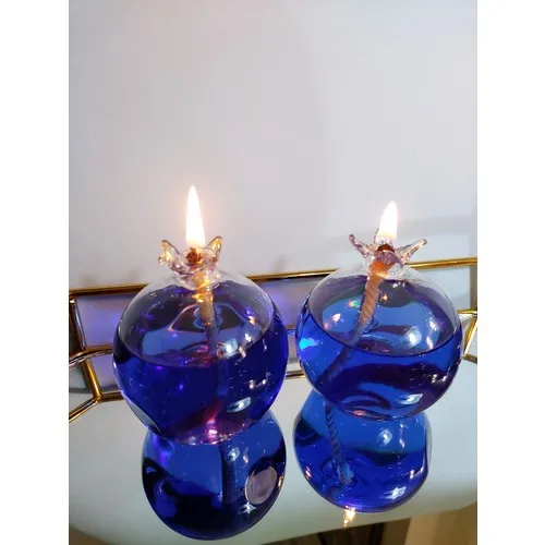 Viyale Store Pomegranate Model Glass Oil Lamp Dual Set