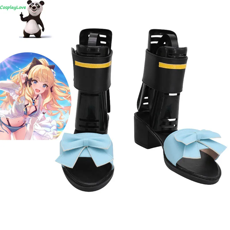 Princess Connect! Re:Dive Sasaki Saren Swimsuit Black Cosplay Shoes Long Boots Newest Custom Made For Female Male CosplayLove