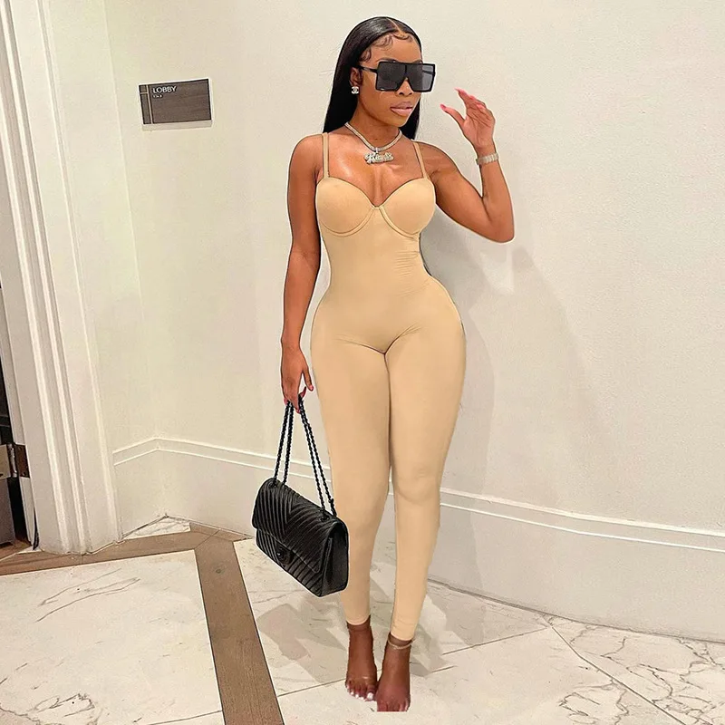 Sexy Strapless Jumpsuit Women Hipster Solid Bady Style Camisole Leggings Skinny Slim Body-Shaping Club Wear Overalls One Pieces