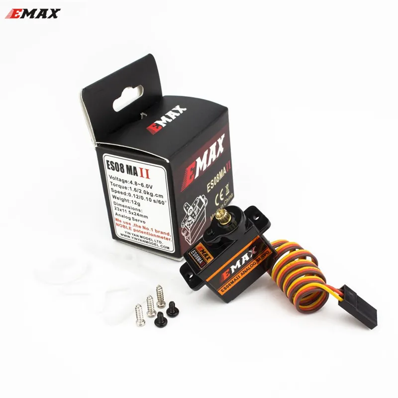 EMAX ES08MAII 12g Metal Gear Analog Servo ES08MA 2kg.cm Torque Fixed wing RC Model/Robot PWM Steering ServoS