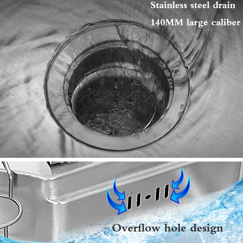 Zlewozmywaki kuchenne wielofunkcyjny zlewozmywak ze stali nierdzewnej o grubości 1.2 MM szczotkowana pojedyncza miska 780MM * 480MM * 220MM