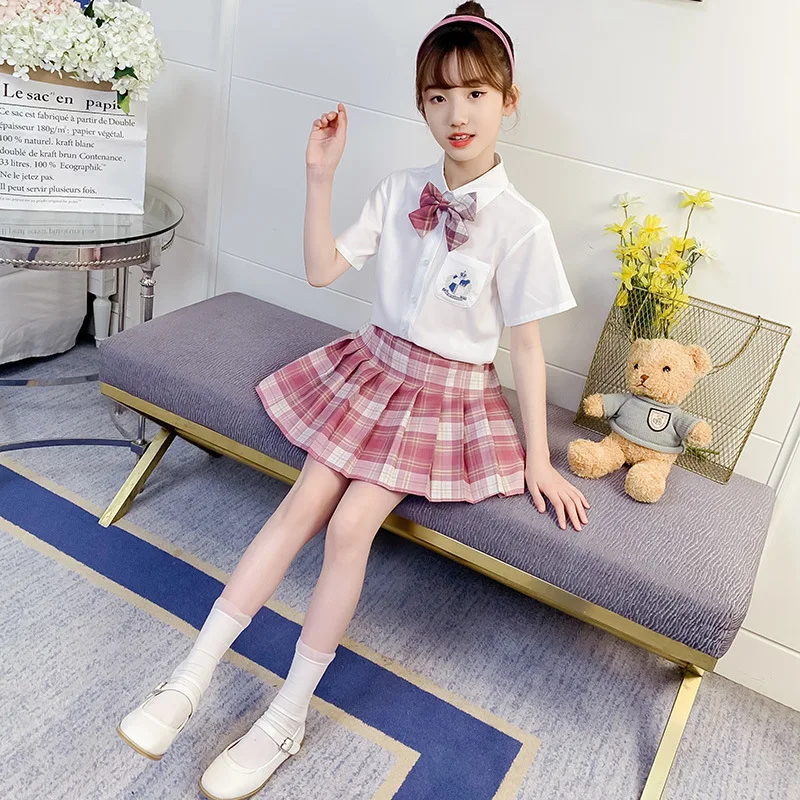 Japanese Kids Primary School Uniforms Jk Uniform Anime Cosplay Costumes Short Sleeved Pleated Skirt Kawaii Harajuku Costume