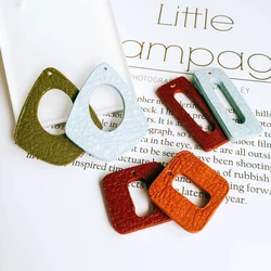 ZEROUP Ear Drop Multicolors Leather Earring Accessories Pendant Necklace Charms Diy Handmade Material Components 8pcs