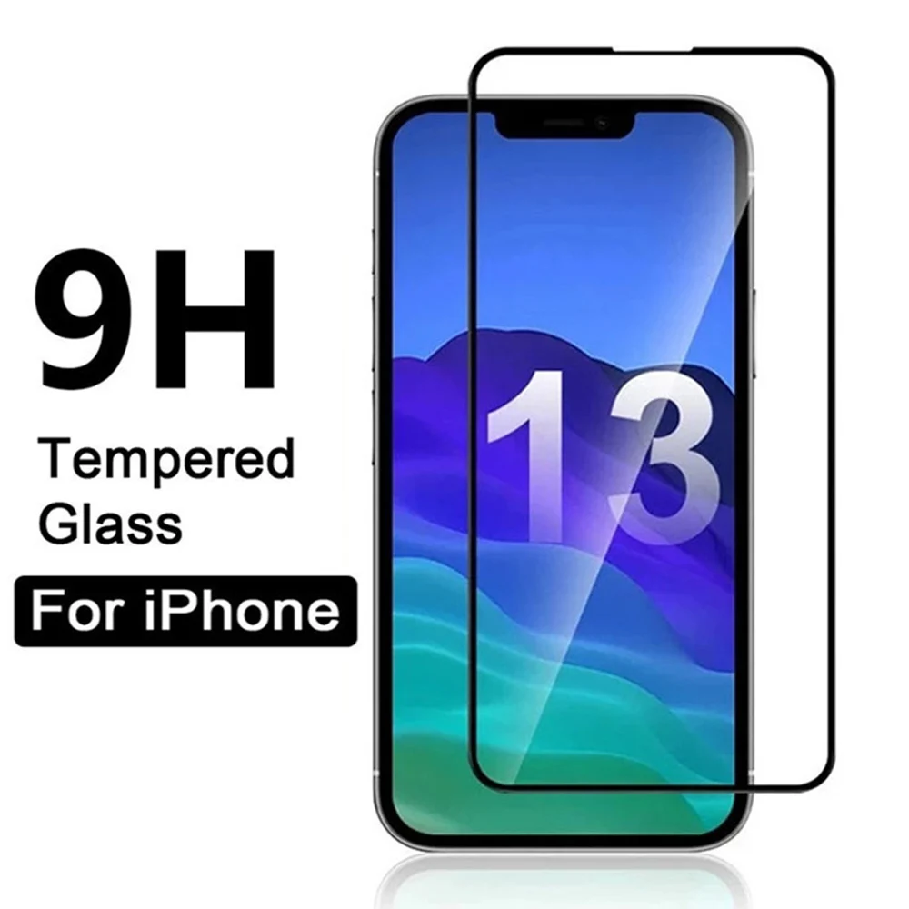 Protective Glass for iPhone 14 13 15 Pro Max Glass Screen Protector For iPhone 12 11 13 pro xr 15 7 8 plus Tempered Glass Cover