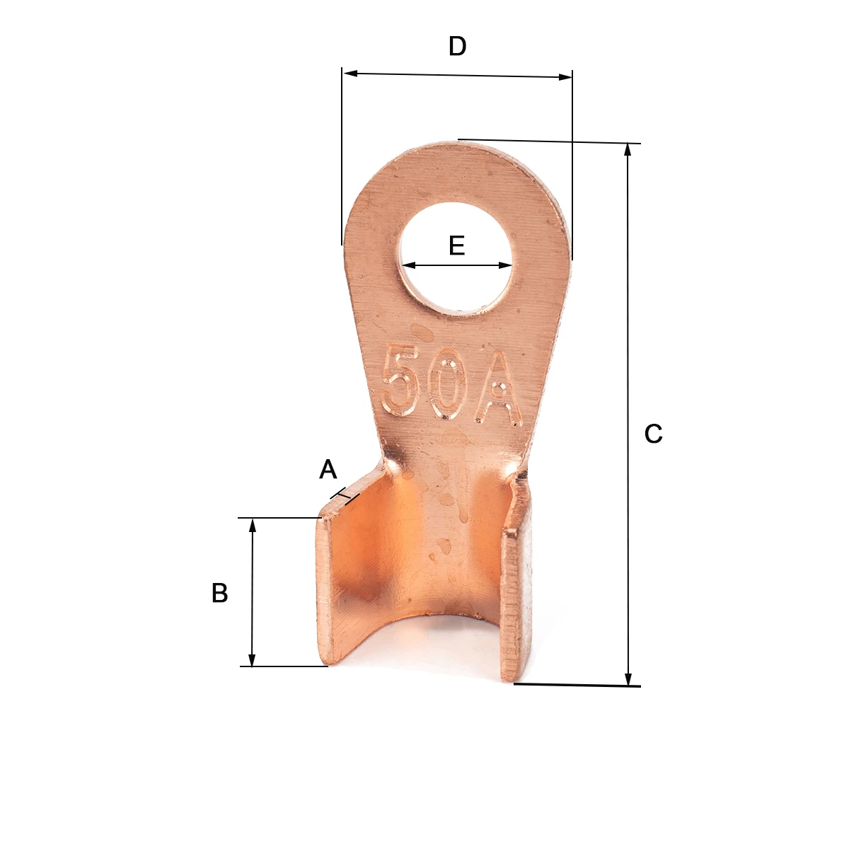 185x 5-100A Barrel Ring Lug Terminals Assortment Kit Pure Copper Crimp Home Circuit Modification Electrician Repair