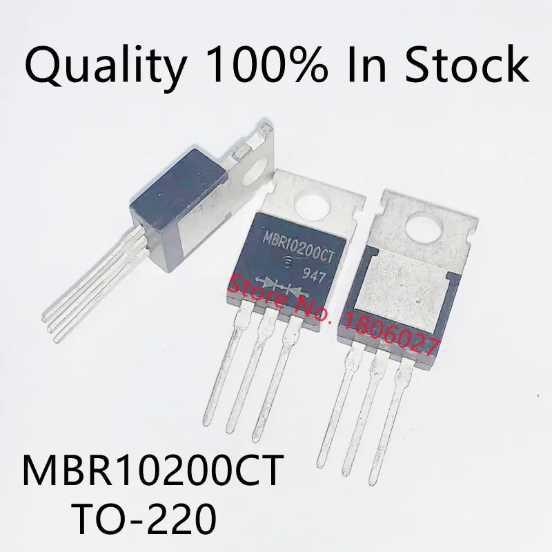 10pcs/lot   MBR10200CT 10A 200V TO-220 Schottky Transistor MBR10200