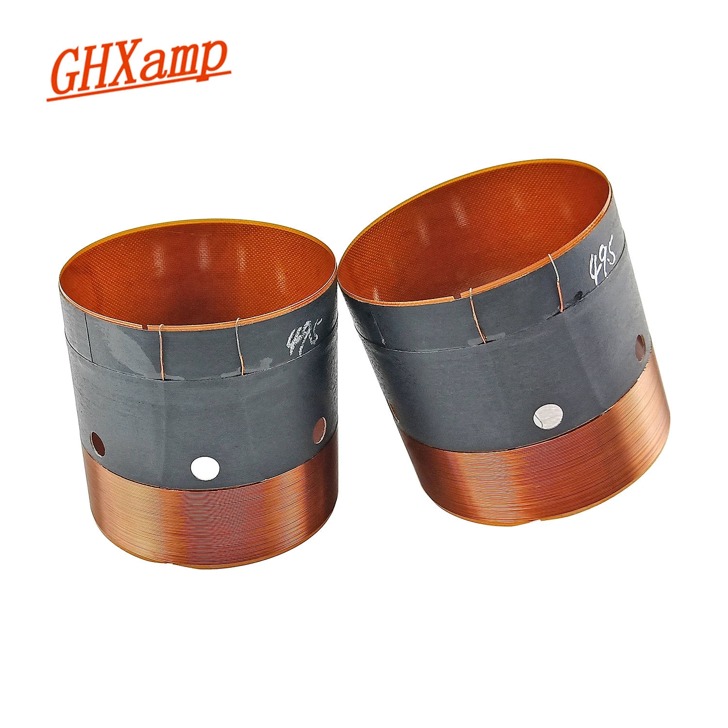 GHXAMP 49.5mm Woofer Speaker Voice Coil 8OHM High Power Glass Fiber Copper Round Wire Bass Coil 2-Layer For Subwoofer Parts 2PCS