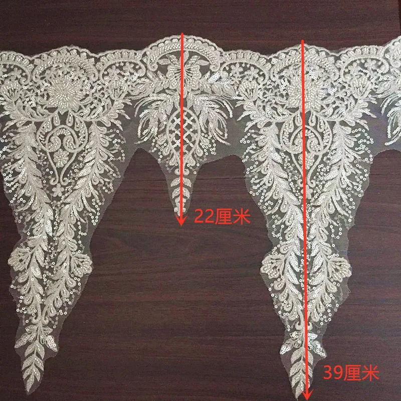 Silver Beaded Lace Trim, Wedding Dress Accessories, DIY Decorative Fabrics, High-end, Silver, New, RS2910