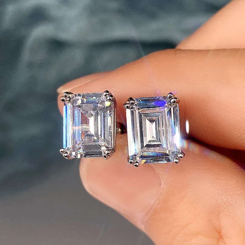 Huitan kwadrat geometryczny kolczyki sztyfty z sześciennymi cyrkoniami dla kobiet/mężczyzn moda wszechstronna akcesoria Unisex gorąca sprzedaż biżuterii