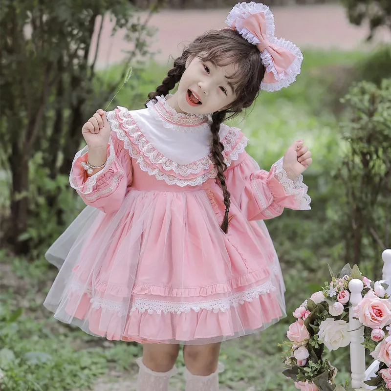 

Autumn New Spanish Kids Dress Flower Girl Dresses Kids Dresses for Girls Halloween Costumes for Toddler Girls Eid Dress Vitange