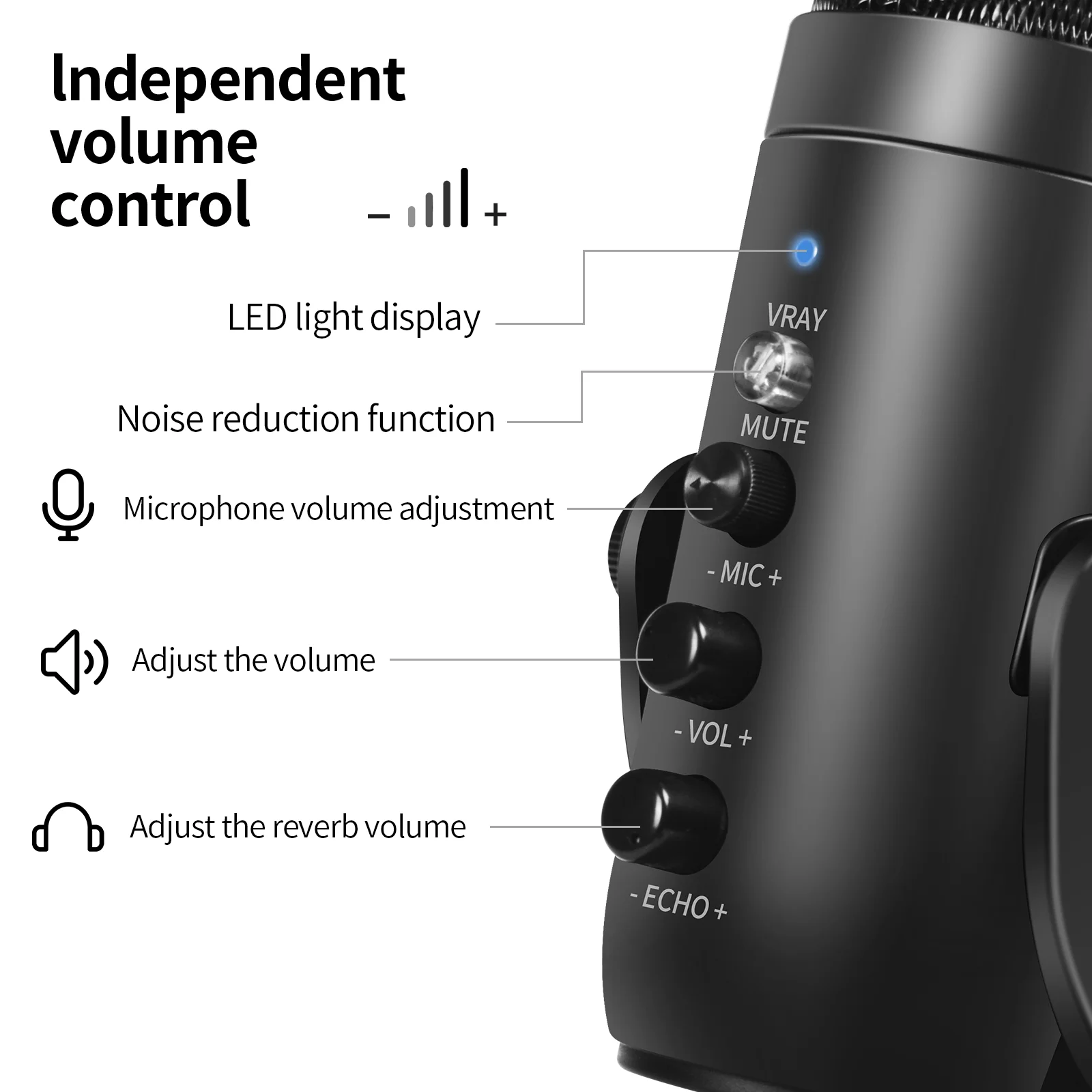 USB Microphone for Recording, Streaming, Gaming, Podcasting on PC Condenser Mic for Mac Laptop or Computer Mikrofo/Microfon