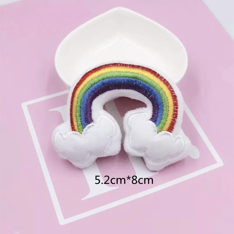 10pcs/lot DIY Handmade Unicorn swan rainbow dolls   Padded Patches Appliques For Clothes Sewing Supplies DIY Hair Decoration