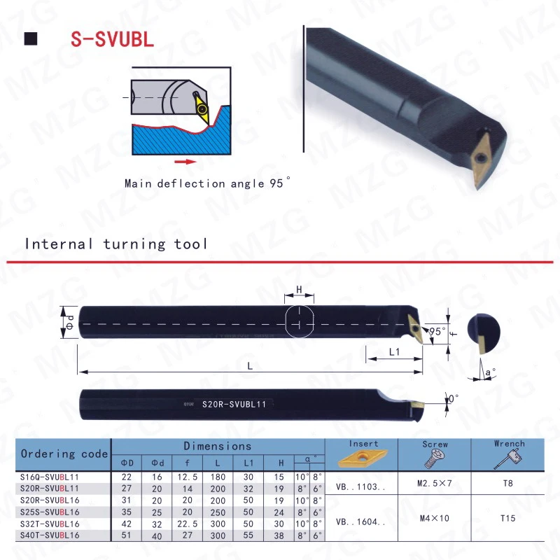 MOSASK SVUBL 머시닝 커터 S16Q-SVUBL11 내부 홀더, CNC 카바이드 인서트 선반, 내부 구멍 터닝 도구 홀더