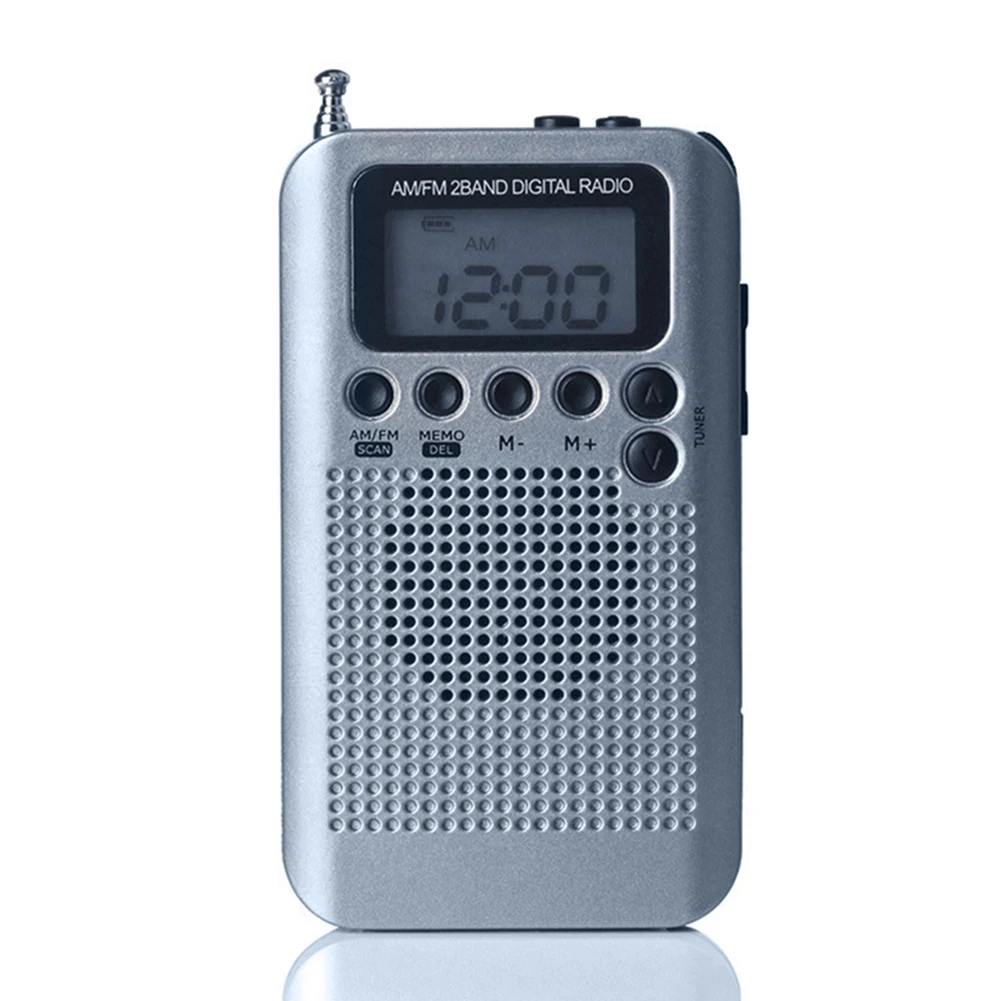 Mini pantalla LCD Digital portátil, receptor de Radio estéreo AM, FM, banda Dual, HRD-104