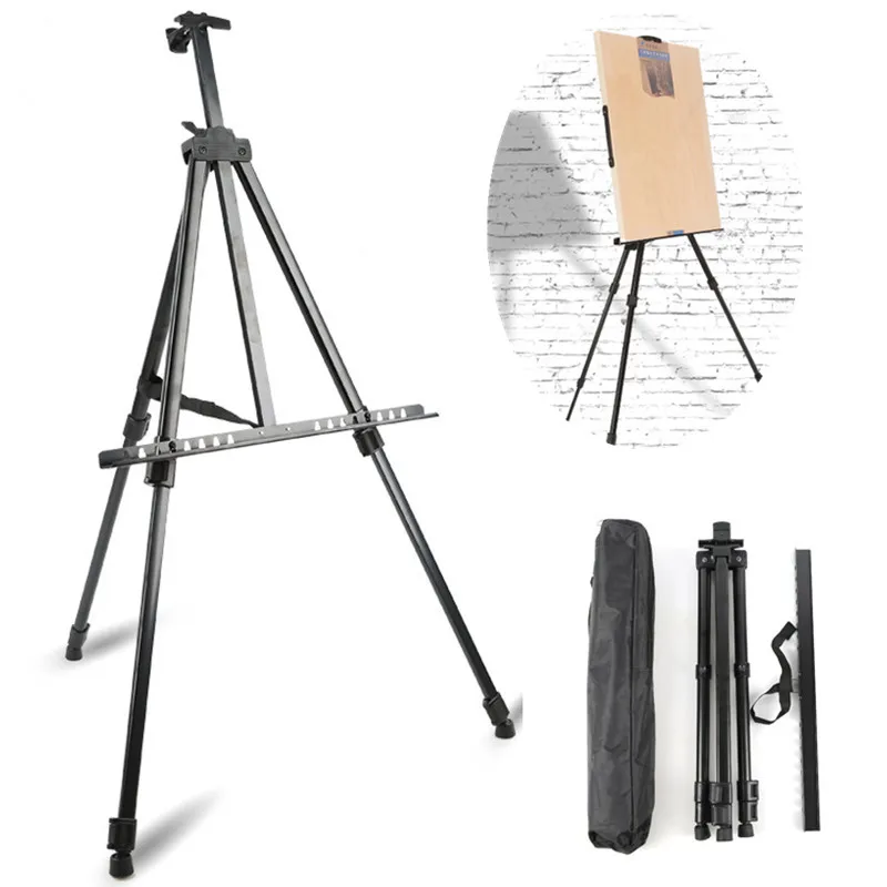 Portable Metal Easel Adjustable Sketch Travel Easel Thicken Triangle Aluminum Alloy Easel Sketch Drawing for Artist Art Supplies