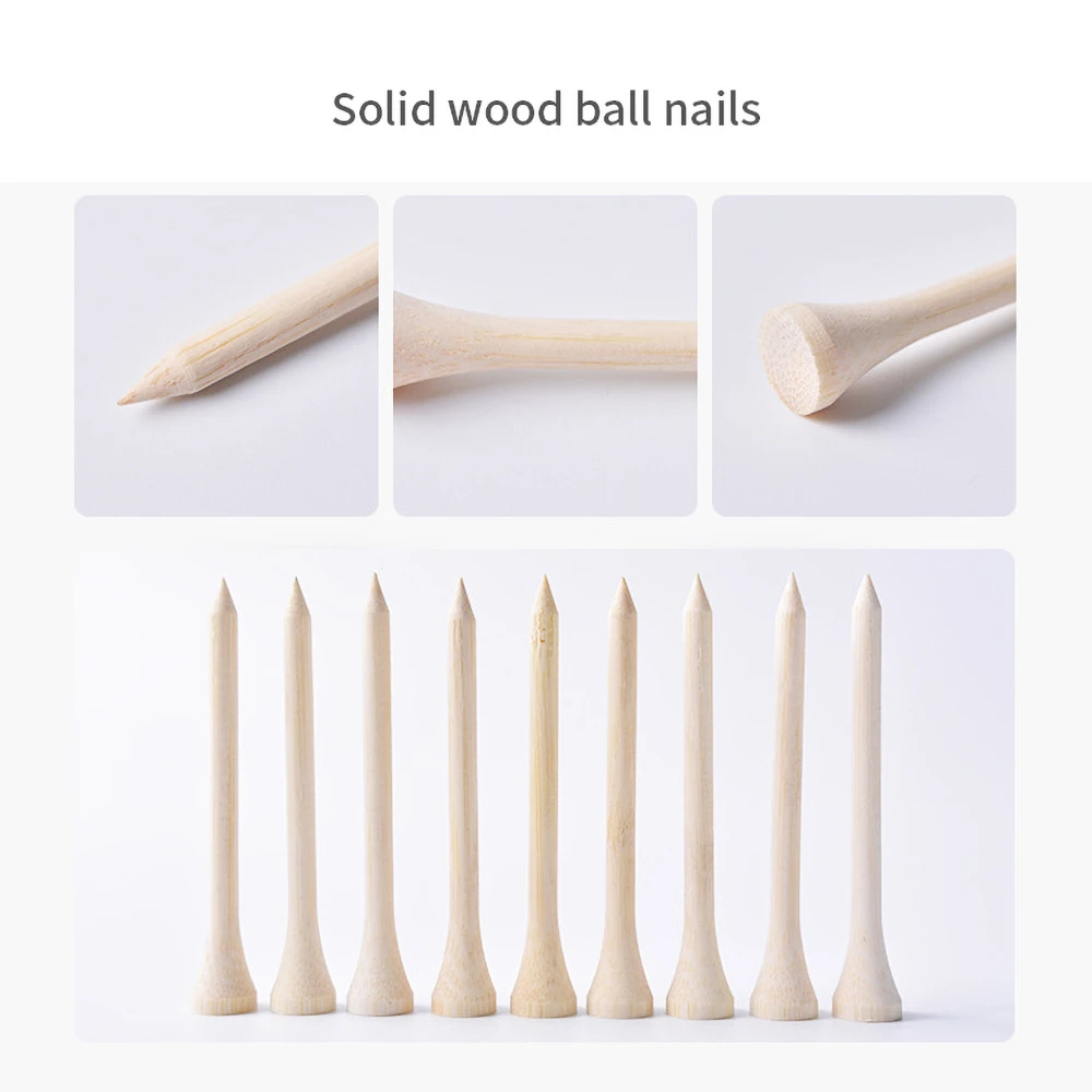 100 Count Golf  Bamboo Tee Natural Color Golf Tee  Ball Tee Seat 4 Sizes 42mm 54mm 70mm 83mm