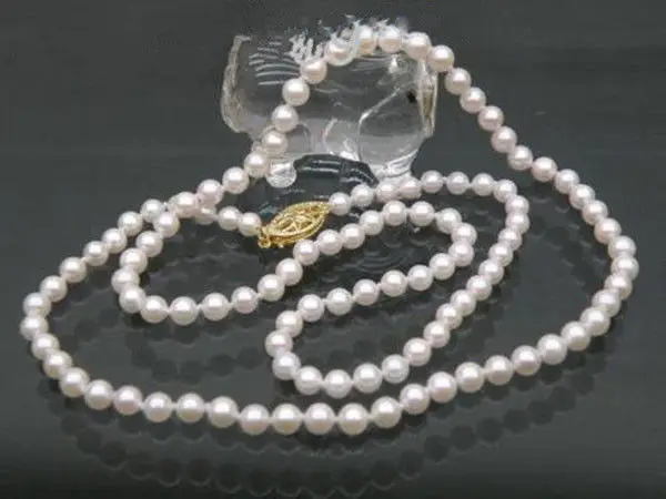 AAA+++ 5.5mm perfect round white freshwater pearls necklace 21