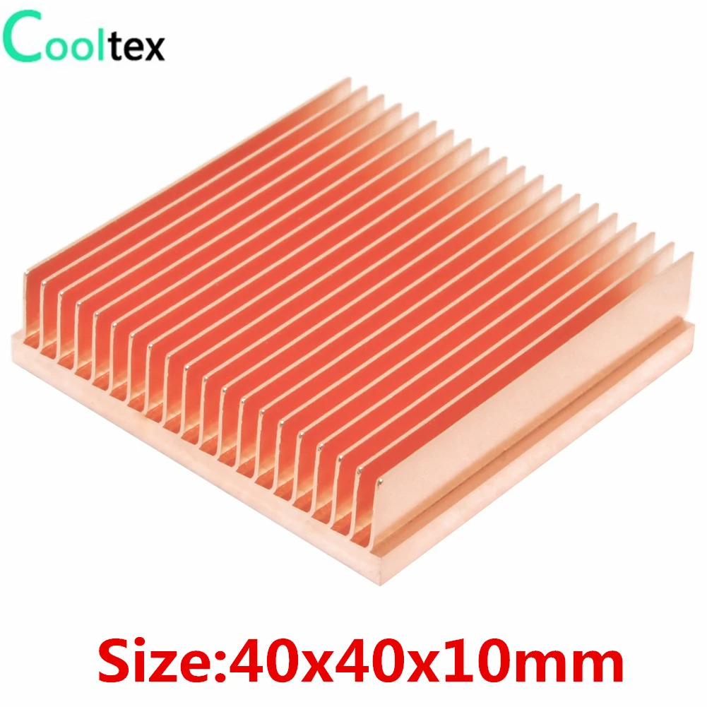 

(Special Offer) Pure Copper Heatsink 40x40x10mm Skiving Fin DIY Heat Sink Radiator For Electronic CHIP LED IC Cooling Cooler