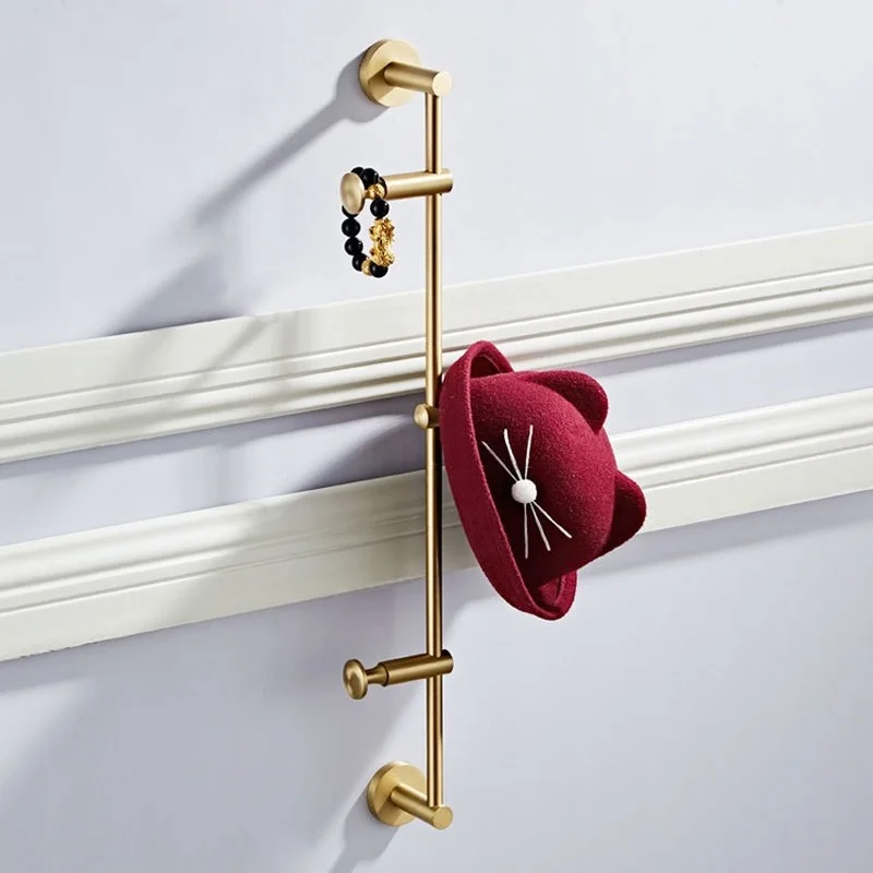 

Solid Brass Coat Rack Free Adjustment, Wall Mount Hooks with 3/4/5/6 for Hats, Scarves, Clothes Handbags