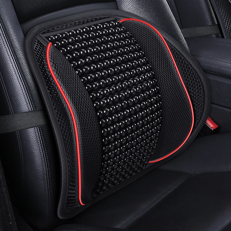 Car Seat Waist Cushion Office Chair Massage Back Lumbar Support Mesh Cushion Pad Black Mesh Back Lumbar Cushion for Car Driver