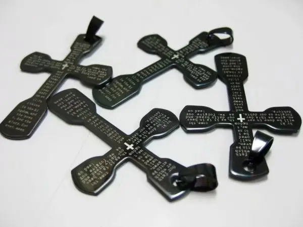 10 pcs Boys Mens Stainless Steel Vintage Cross Pendant Men Women