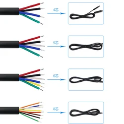 Car Rear View Camera 4 Pin 5P 6P 8P Male to Female Video Recorder Cable Rear Extension Cables 1m / 2m