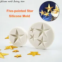 Silicone world Five-pointed Star Silicone Molds Fondant Cakes Chocolate Dessert Lace Decor Tools DIY Pastry Baking Tools
