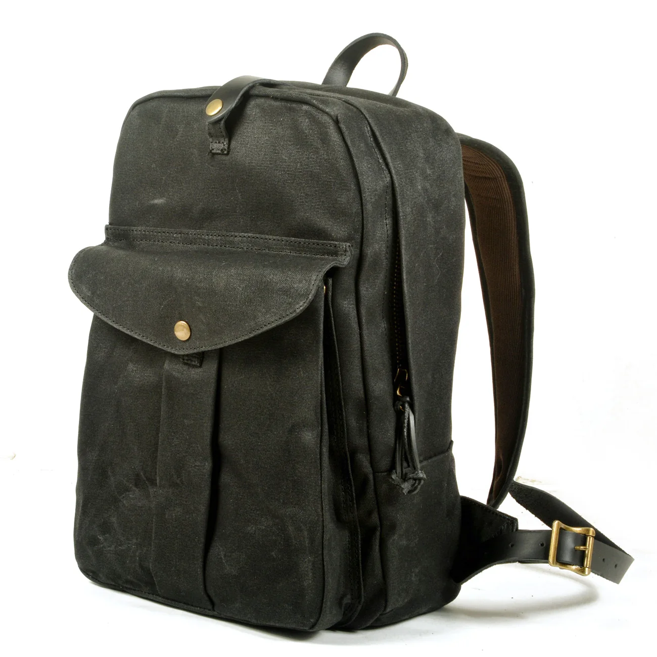 American Retro Waterproof Oil Wax Canvas Knapsack Unisex Computer Travel School Bag Outdoor Mountaineering Bag Hiking Backpack