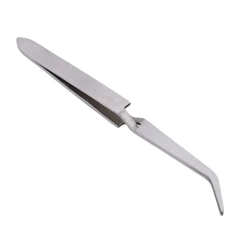 Cross Lock Stainless Steel Reverse Action Curved Straight Tweezer Acrylic Nail Shaping Tweezers Maintenance Hand Tools