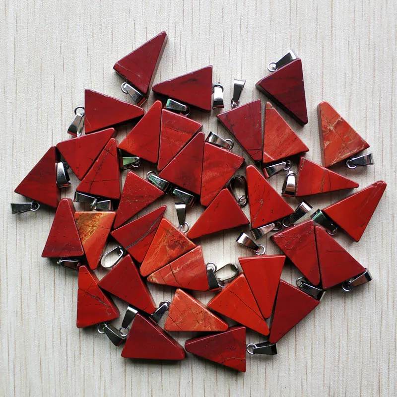 Fashion good quality natural rainbow stone triangle shape pendants fit necklace making 50pcs/lot Wholesale free shipping