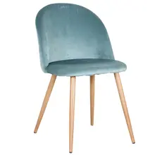 4 Velvet and Metal Dining Chairs #6