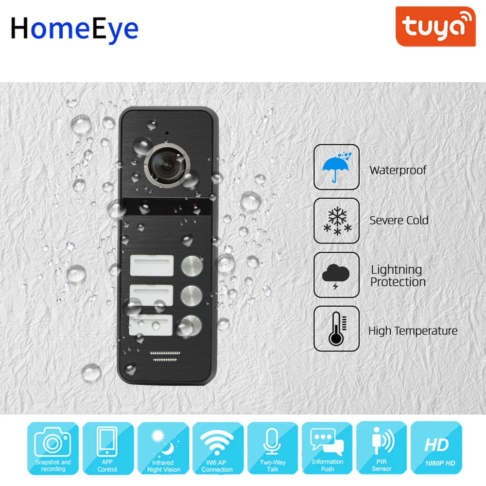 3 wohnungen Startseite Access Control System AHD 1080P WiFi IP Video Tür Telefon Video Intercom TuyaSmart APP Fernbedienung türklingel