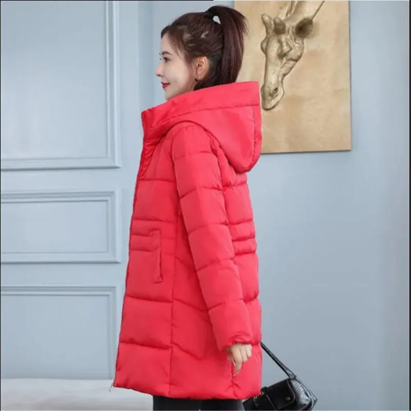 

New cotton jacket mid-length 4XL cotton-padded jackets Korean loose thick warm padded jacket autumn winter women A686