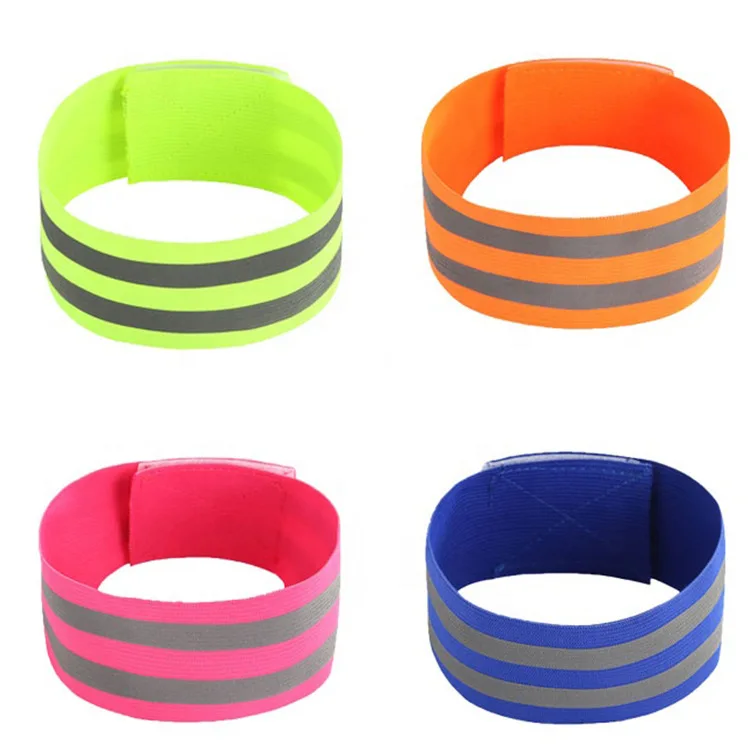 Reflective Bands Elasticated Armband Wristband Ankle Leg Straps Safety Reflector Tape Straps for Night Jogging Walking Biking