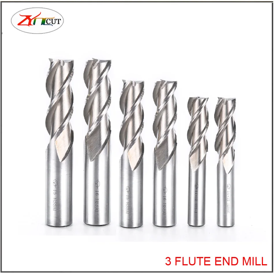 D1-50mm End Mills High Precision HSS Metal mill Cutter 2 3 4 Flutes Teeth Aluminum Milling Tool Key Seater Router Bit