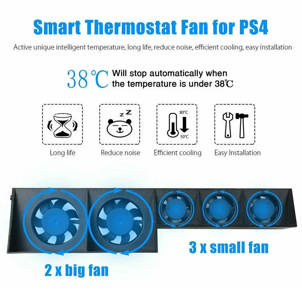 Ventilador de refrigeración Turbo para Ps4, enfriador Usb externo con radiador automático controlado por temperatura para Playstation 4, accesorios