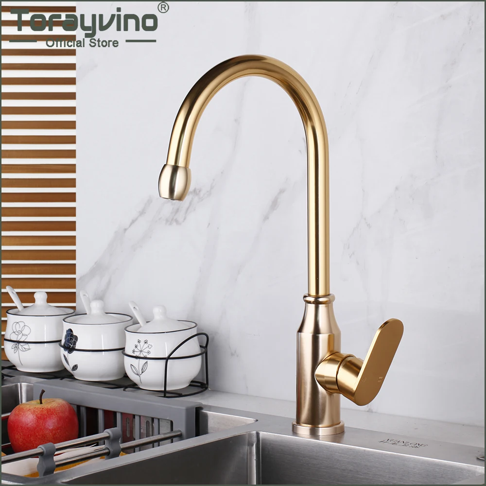 

Torayvino Kitchen Faucet 360 Swivel Basin Sink Deck Mounted Faucets Single Hole Single Handle Hot And Cold Mixer Tap