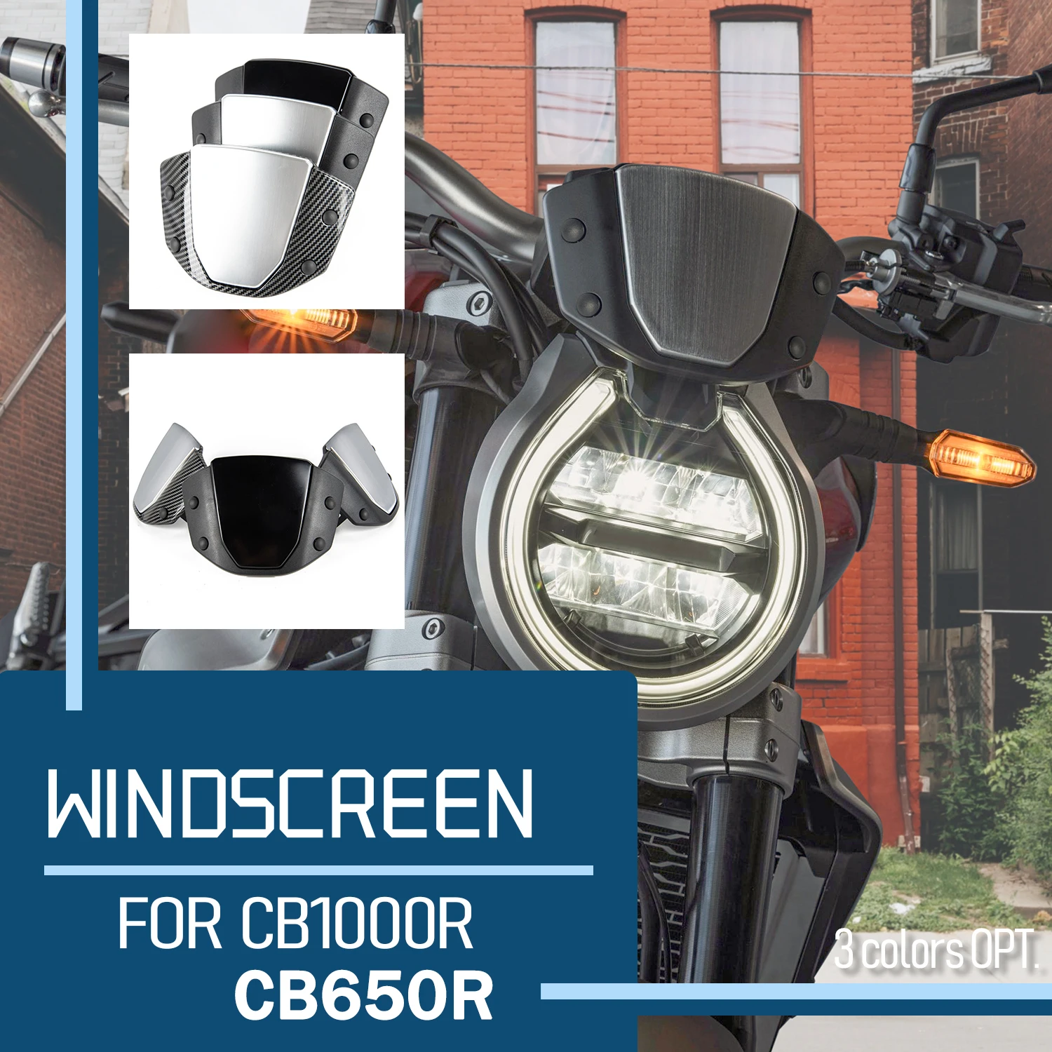 

CB650R Windscreen Windshield for Honda CB 650R 2018 2019 2020 CB1000R Wind Deflector Motorcycle Accessories Carbon Fiber