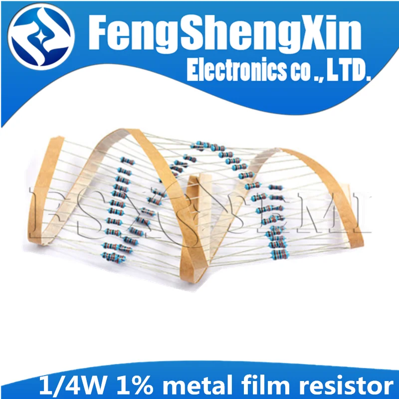 100 Buah 1/4W 1% Resistor Film Logam 1M 1.2M 1.5M 2M 2.4M 3.6M 4.7M 5.1M 6.8M 7.5M 9.1M 10M 12M 15M 18M 20M 22M